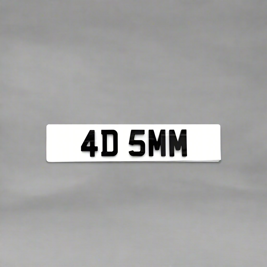 4D Laser Cut 5MM Number Plates